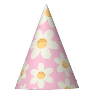 Groovy Retro Daisy Boho Party Hat 70s-Inspired F