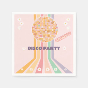 Groovy Retro Daisy Disco Birthday Napkin