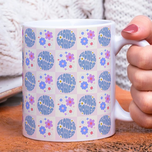 Groovy Retro Daisy Flowers Pattern Boho Floral  Coffee Mug (Creator Uploaded)