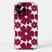 Groovy Retro Daisy Pattern Deep Berry Pink