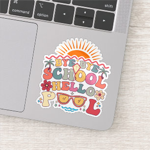 Groovy Retro Design Bye Bye School Hello Pool Cool