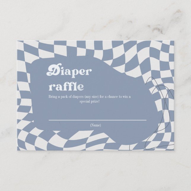 Groovy Retro Diaper Raffle Baby Shower  Enclosure Card (Front)