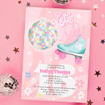 Groovy retro disco floral roller skate Sweet 16 Invitation<br><div class="desc">Get your groove on with our Groovy Retro Disco Ball Floral Roller Skate Sweet 16 Pink Swirls Birthday Invitation! It's a roller disco party in a card and the perfect way to twirl into your sweet sixteen! Featuring cute retro illustration with mint teal roller skate, 80's disco ball, little hippie...</div>