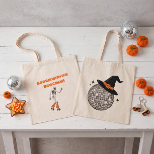 Groovy Retro Disco Halloween Boo Crew Canvas Tote Bag