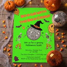 Groovy Retro Disco Halloween Party Invitation