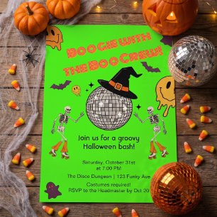 Groovy Retro Disco Halloween Party Invitation