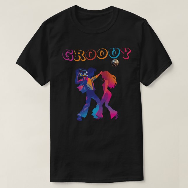 Groovy Retro Disco Style   T-Shirt (Design Front)