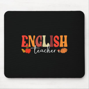 Groovy Retro English Teacher Fall Vibes Autumn Tha Mouse Pad