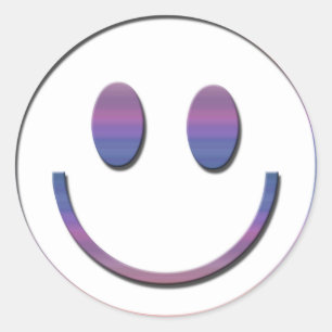 Groovy Retro Face Classic Round Sticker