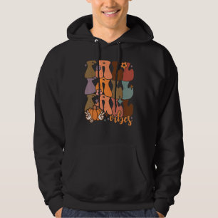 Groovy Retro Fall Vibes Cute Hippie Pumpkin Thankf Hoodie