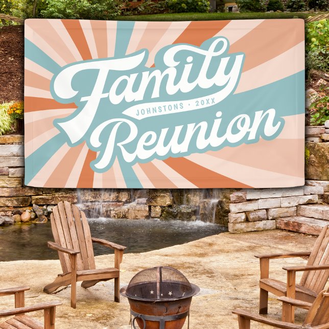 Groovy Retro Family Reunion Get Together Banner (Creator Uploaded)