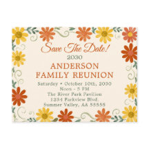 Groovy Retro Family Reunion Save The Date