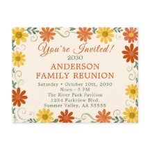 Groovy Retro Family Reunion You Are Invited