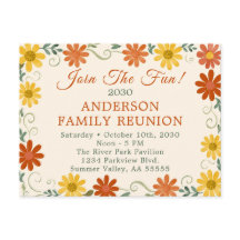 Groovy Retro Family Reunion You Are Invited