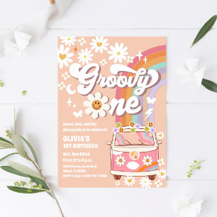Groovy Retro First Birthday Invitation