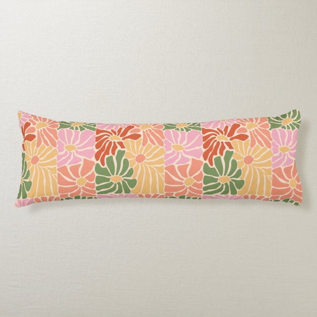 Groovy Retro Floral  Body Cushion (Front)
