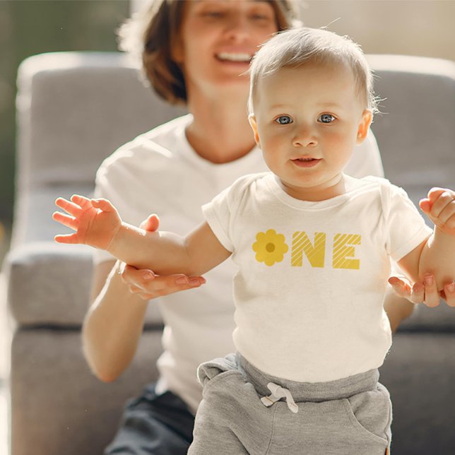 Groovy Retro Floral First Birthday Theme Tee (Creator Uploaded)