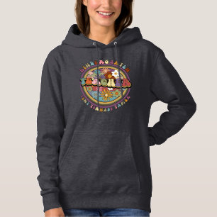 Groovy Retro Floral Kindergarten Teacher Name Hoodie