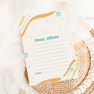 Groovy Retro Floral Time Capsule Note Message Card