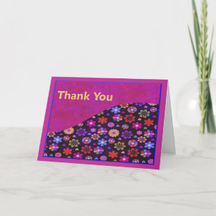 Groovy Retro Flower Power 60s 70s Thank You Card