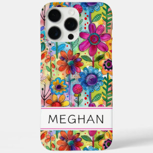Groovy Retro Flower Power Personalised iPhone 16 Pro Max Case