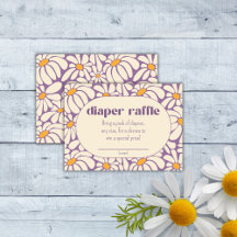 Groovy Retro Flowers diaper raffle ticket