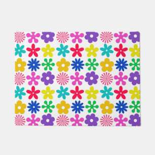 GROOVY RETRO FLOWERS DOORMAT