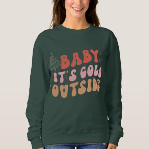 groovy retro funny Christmas saying pyjamas Sweatshirt