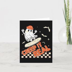 Groovy Retro Ghost Halloween Creep It Real Boys Sk Card