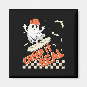 Groovy Retro Ghost Halloween Creep It Real Boys Sk Magnet