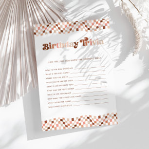 Groovy Retro Girls Birthday Trivia Game