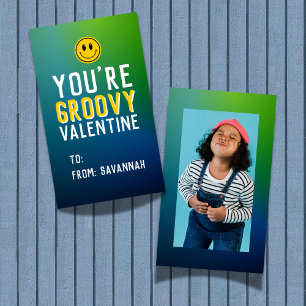 Groovy Retro Gradient Valentine's Classroom Card