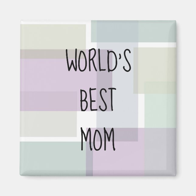 Groovy Retro Green Dusty Blue Floral Magnet (Front)