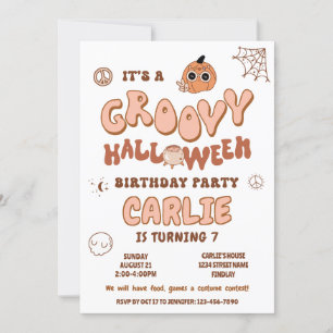 Groovy Retro Halloween Birthday Party, Any Age Invitation