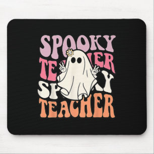 Groovy Retro Halloween Spooky Teacher Trick Or Tea Mouse Pad