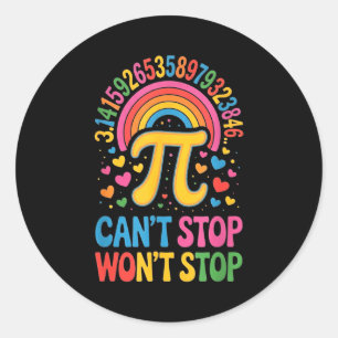 Groovy Retro Happy Pi Day Graphic Math Teacher Sci Classic Round Sticker