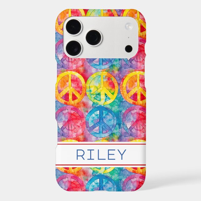Groovy Retro Hippie Peace Sign Personalised (Back)