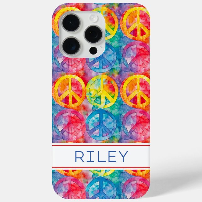 Groovy Retro Hippie Peace Sign Personalised Case-Mate iPhone Case (Back)