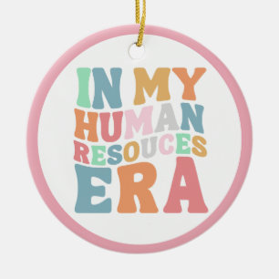Groovy Retro Human Resources Era Professional Gift Ceramic Ornament