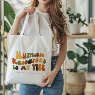 Groovy Retro Human Resources is My Vibe, HR Tote Bag