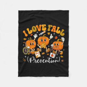 Groovy Retro I Love Fall Prevention Fall Physical Fleece Blanket