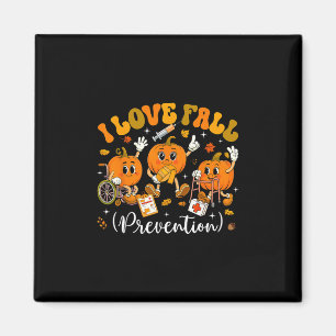 Groovy Retro I Love Fall Prevention Fall Physical Magnet
