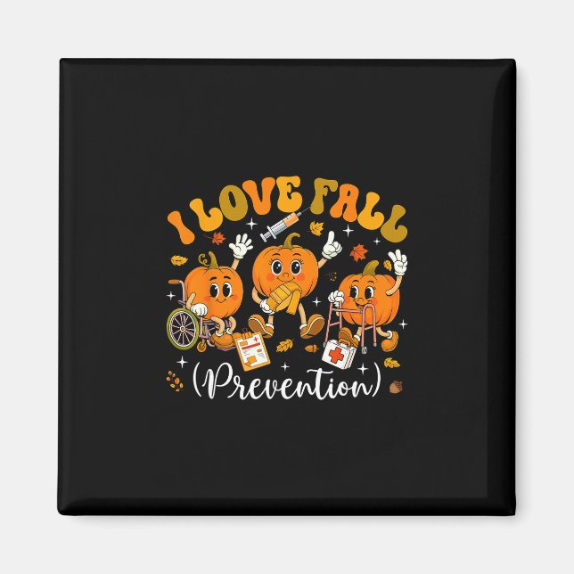 Groovy Retro I Love Fall Prevention Fall Physical  Magnet (Front)