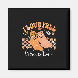 Groovy Retro I Love Fall Prevention Fall Physical Magnet
