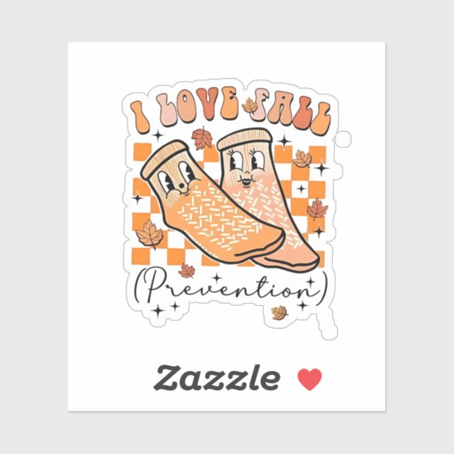 Groovy Retro I Love Fall Prevention Funny  (Sheet)