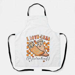 Groovy Retro I Love Fall Prevention Funny  Apron