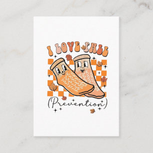 Groovy Retro I Love Fall Prevention Funny Business Card