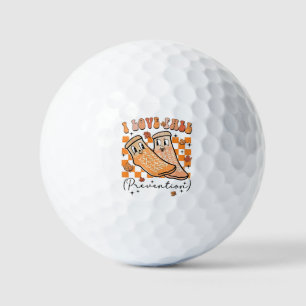 Groovy Retro I Love Fall Prevention Funny Golf Balls