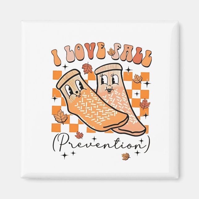 Groovy Retro I Love Fall Prevention Funny  Magnet (Front)