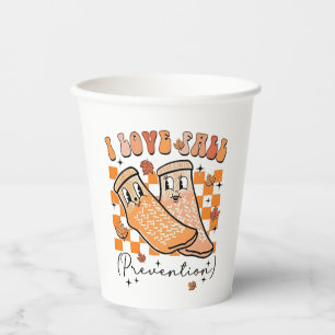 Groovy Retro I Love Fall Prevention Funny Paper Cups